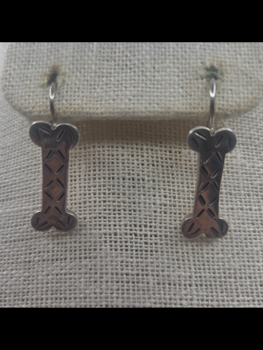 Sterling Silver Bone Dangle Earrings -925 Mexico Silver